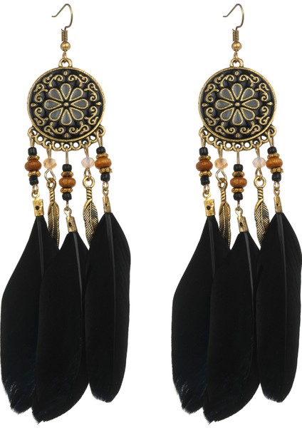 Kadın Tüy Küpe Bohemian Saçak Püskül Uzun Damla Dangle Küpe, Boho Küpe Kadın Kızlar Için Doğum Günü Noel Tatil Partisi (Yurt Dışından)