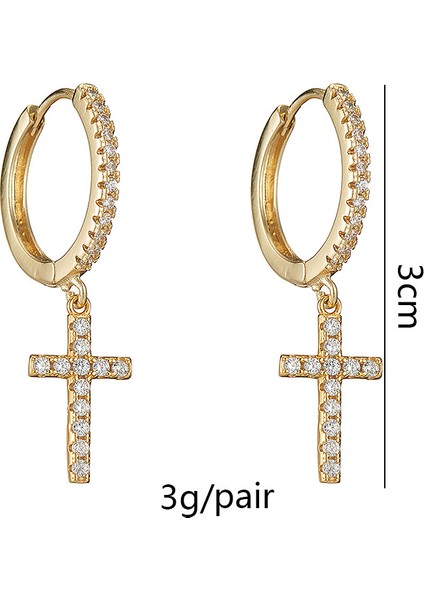 Charmslı Kaplama Küçük Halka Küpeler | Kadın Genç Kızlar Için Kübik Zirkonya Halka Küpe (15MM) (Yurt Dışından) fiyatları