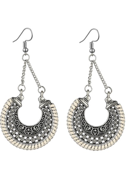 Kadın Sahte Tüy Küpe Bohemian Saçak Püskül Uzun Damla Dangle Küpe Seti Dream Catcher Tasarım ile Kadın Kızlar Için (Yurt Dışından)