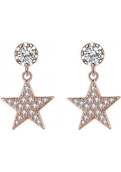 Kad?n's Küpeler Mitasyon Kübik Zirkonya Pentagram U?lu Küpeler Mücevher Hediyeler Gül Alt?n (Yurt Dışından)