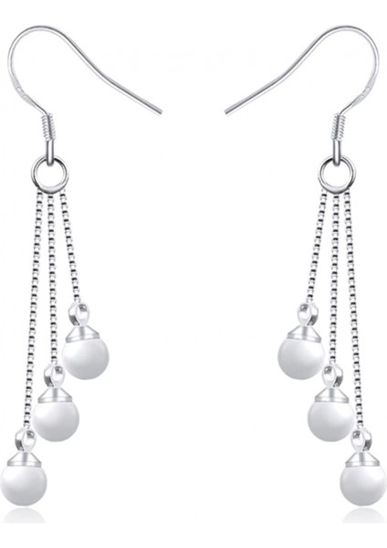 Bir ?ift Kulak Kancası? Uzun Incil Markası Güzel Zarif Parlak Doku Küpe Küpe Hediye (Yurt Dışından)