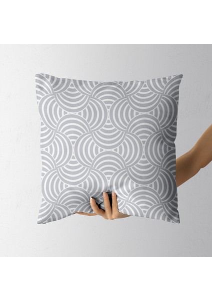 Ikat Geometrik Desenli 2 Dijital Baskılı Kırlent Kılıfı (43X43)