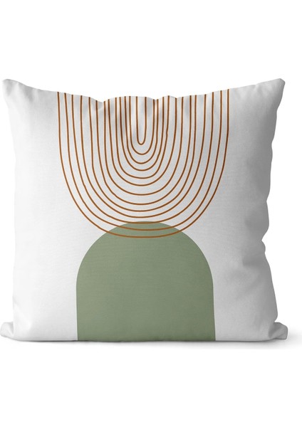 Geometrik Yaprak Desenli 2 Dijital Baskılı Kırlent Kılıfı (43X43)