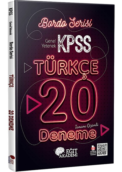 Mehmet Eğit 2023 KPSS Türkçe Tamamı Çözümlü 20 Bordo Deneme Sınavı Yayınları