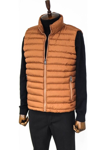 Kapitone Fermuarlı Açık Kahverengi Erkek Şişme Yelek indirimleri