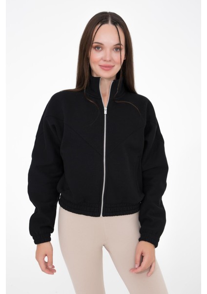 Jophiel Organik Pamuk Dik Yaka Fermuar Detaylı Sweatshirt