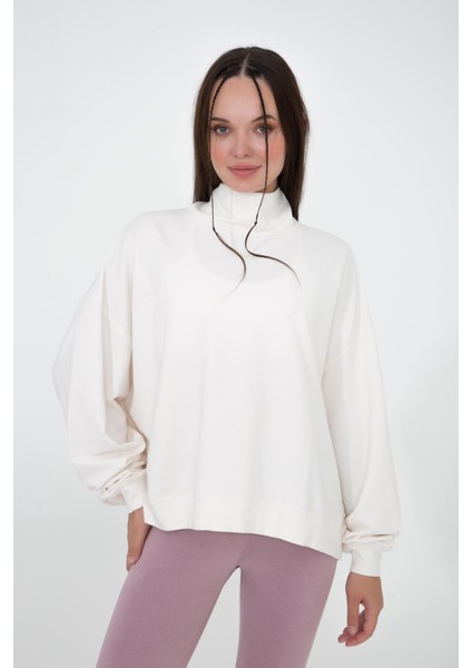 Basic İnce Sweatshirt, Dik Yaka - Vassago