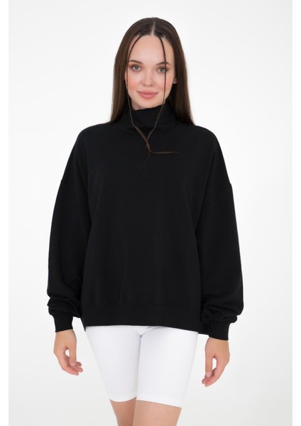 Basic İnce Sweatshirt, Dik Yaka - Vassago