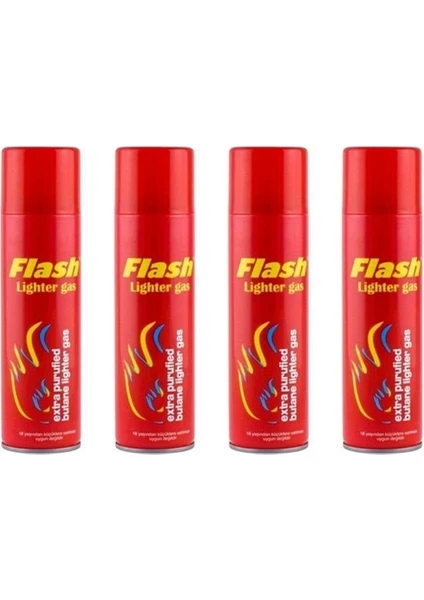 Flash Lighter Çakmak Gazı 270 ml 4 Adet Parlı 8699621150502