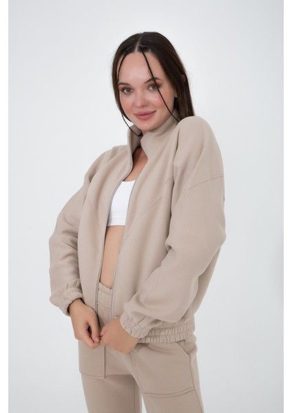 Jophiel Organik Pamuk Dik Yaka Fermuar Detaylı Sweatshirt