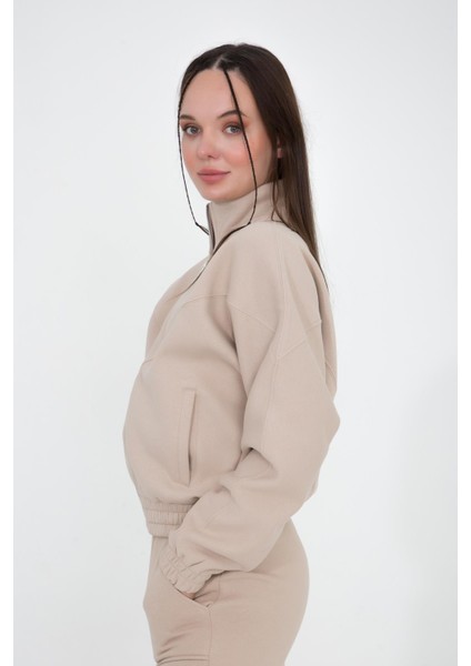 Jophiel Organik Pamuk Dik Yaka Fermuar Detaylı Sweatshirt fırsatları
