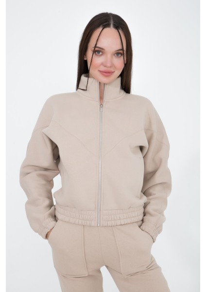 Jophiel Organik Pamuk Dik Yaka Fermuar Detaylı Sweatshirt indirimleri