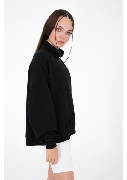 Basic İnce Sweatshirt, Dik Yaka - Vassago fırsatları