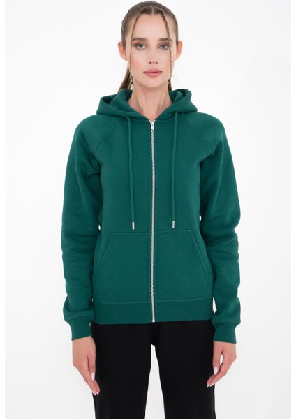Ela Kapüşonlu 3 Iplik Fermuar Detaylı Loose Fit Örme Sweatshirt modelleri