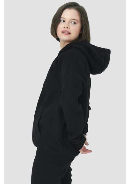 Irmak Kapüşonlu Kanguru Cep Detaylı Örme Sweatshirt