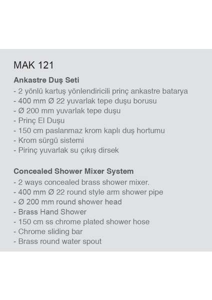 Üç Yönlü Ankastre Gömme Yağmurlama Duş Seti Oval Tepe Duş Başlığı ve Kare Sürgülü El Duşu