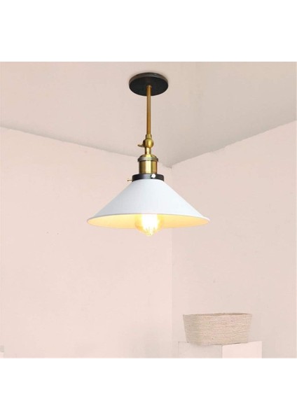 Retro,rustik,vintage Mafsallı Hareketli Başlık 1XE27 Duylu Metal Plofonyer Avize ÇAP:28CM