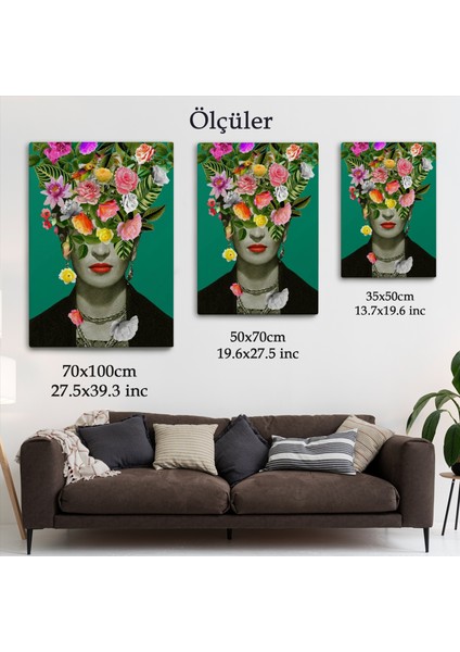 Çiçek Başlı Ünlü Ressam Portresi Kanvas TABLO-5131