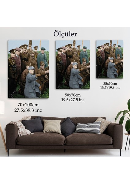 Atatürk Arkadaşları Ile Cephede Dekoratif Duvar TABLOSU-6211 indirimleri