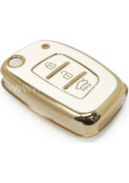 Hyundai Accent Blue Tucson I10 I20 IX35 Santa Fe Sustalı Nano Anahtar Kılıfı 3 Buton Beyaz modelleri