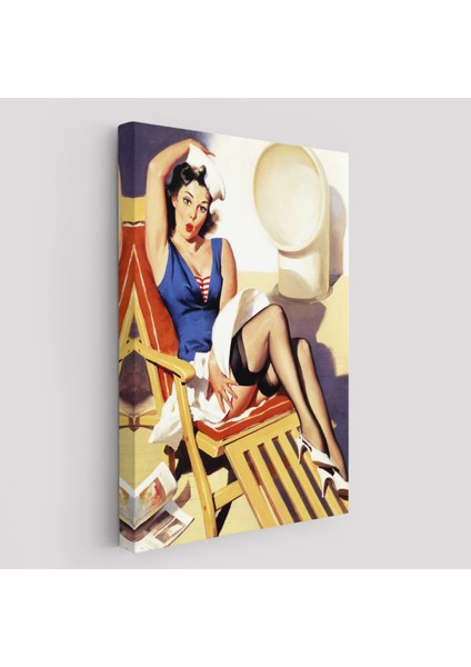 Sailor Pin Up Dekoratif Duvar Tablosu - Denizci KIZ-6459