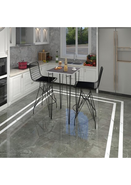 Knsz Masa Sandalye Takımı HEM105ZENGIN Grisyh 070*070 2 Sandalye Syhsyh