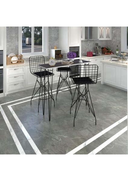 Knsz Masa Sandalye Takımı HEM105ZENGIN Grisyh 120*040 3 Sandalye Syhsyh