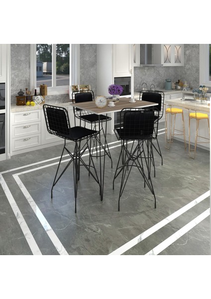 Knsz Masa Sandalye Takımı HEM105ZENGIN Crdsyh 100*070 4 Sandalye Syhsyh Sırt Minderli