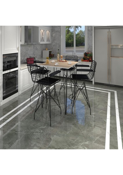 Knsz Masa Sandalye Takımı HEM105ZENGIN Crdsyh 080*080 4 Sandalye Syhsyh Kolçaklı
