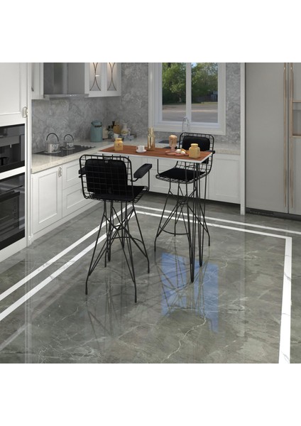 Knsz Masa Sandalye Takımı HEM105ZENGIN Cvzsyh 100*040 2 Sandalye Syhsyh Kolçaklı Sırt Minderli