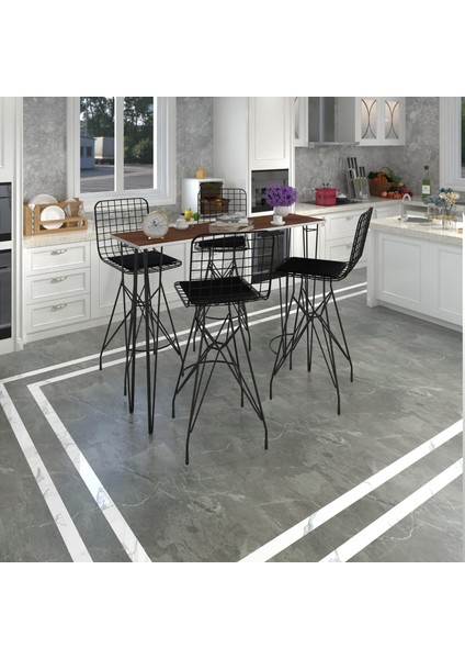 Knsz Masa Sandalye Takımı HEM105ZENGIN Cvzsyh 140*040 4 Sandalye Syhsyh