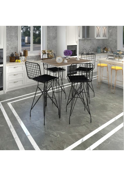 Knsz Masa Sandalye Takımı HEM105ZENGIN Crdsyh 100*070 4 Sandalye Syhsyh