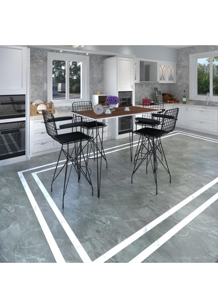Knsz Masa Sandalye Takımı HEM105ZENGIN Cvzsyh 100*070 4 Sandalye Syhsyh Kolçaklı