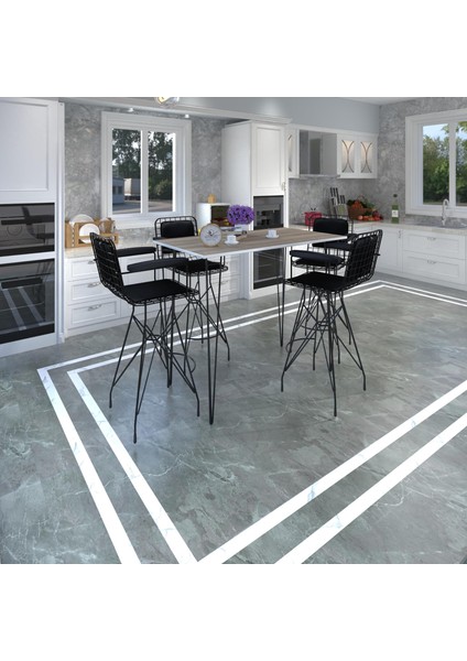 Knsz Masa Sandalye Takımı HEM105ZENGIN Crdsyh 100*070 4 Sandalye Syhsyh Kolçaklı Sırt Minderli