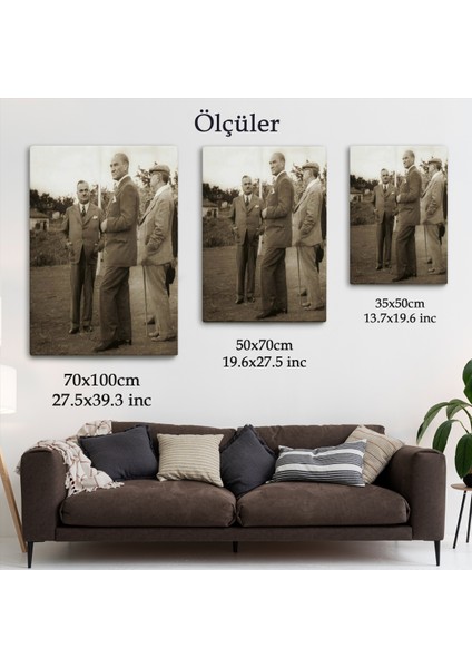 Atatürk, Celal Bayar, ve Kılıç Ali ile Muhafız Alayında Denetlemelerde Bulunurken TABLO-6259 indirimleri