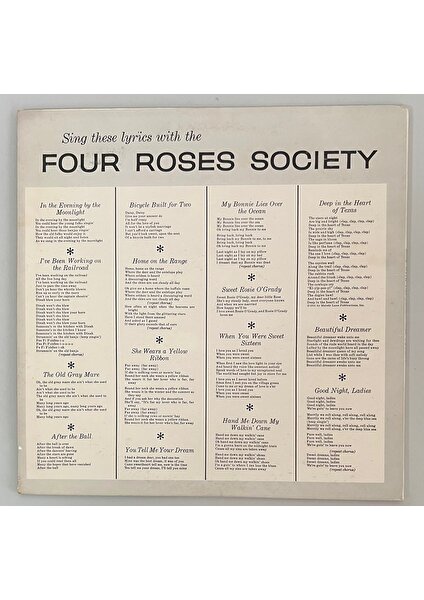 Four Roses Society Sing With The Four Roses Society Plak