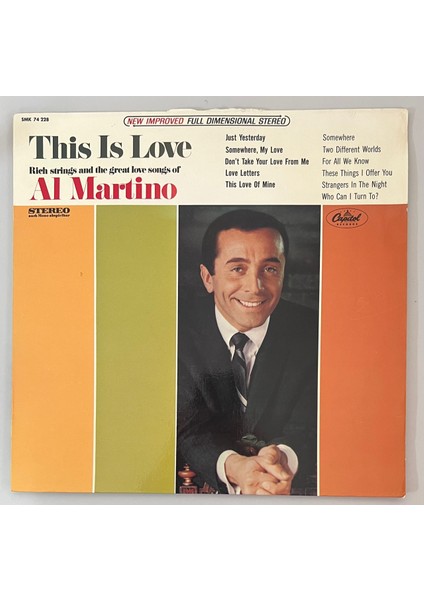 Al Martino This Is Love (Orjinal Dönem 1966 Alman Baskı)