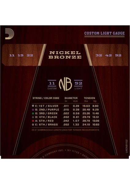 NB1152 Akustik Gitar Tel Seti