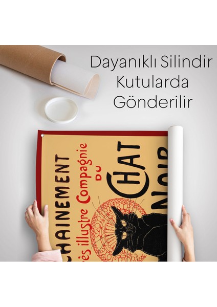 Siyah Kedi Duvar Örtüsü-Halısı - Le Chat Noir Theophile Steınlen-6431