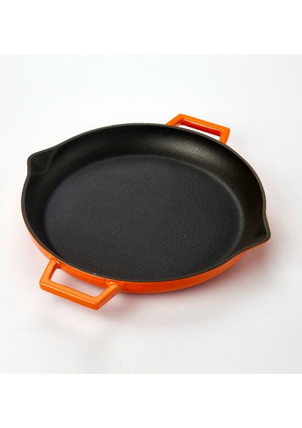 Döküm Yuvarlak Kızartma Tavası, Metal Kulplu. ÇAP(Ø)26CM. - Turuncu fiyatları
