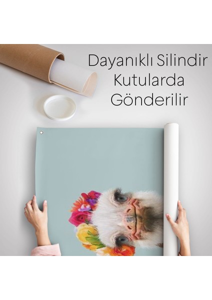 İnsan Kıyafetli Deve Kuşu Dekoratif Duvar Örtüsü - Halısı -6286