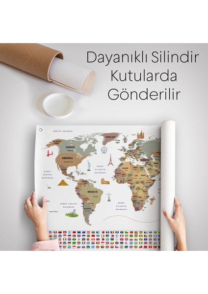 Beyaz Türkçe Ülke Bayraklı Eğitici Başkent Detaylı Atlas 3862 indirimleri