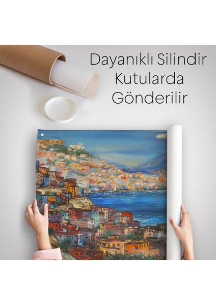 Napoli Manzarası Yağlıboya Görünüm Dekoratif Kanvas Duvar Örtüsü-Halısı-3435 indirimleri