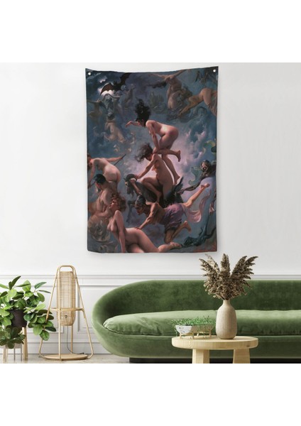 Şabat'A Giden Cadılar, Luis Ricardo Falero Vision De Faust 1878 Vintage Duvar Örtüsü - Halısı-5285