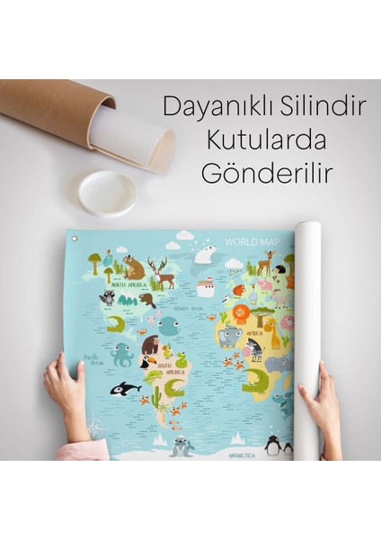 Eğitici Dünya Haritası Dünya Atlası Çocuk Ve Bebek Odası Duvar Örtüsü-Halısı 3782 indirimleri