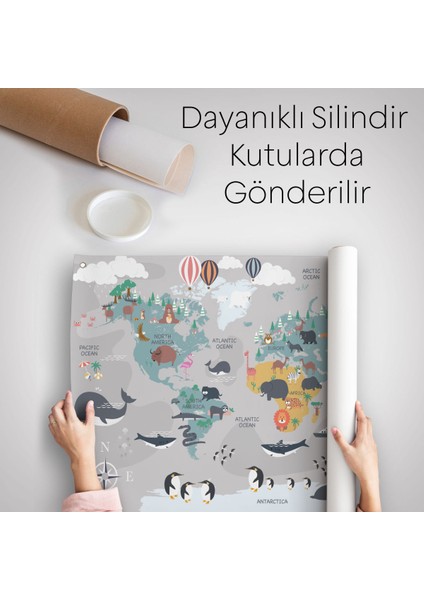 Eğitici Dünya Haritası Dünya Atlası Çocuk Ve Bebek Odası Duvar Örtüsü-Halısı 3821 indirimleri
