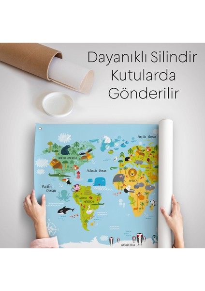 Eğitici Dünya Haritası Dünya Atlası Çocuk Ve Bebek Odası Duvar Örtüsü-Halısı 3830 indirimleri