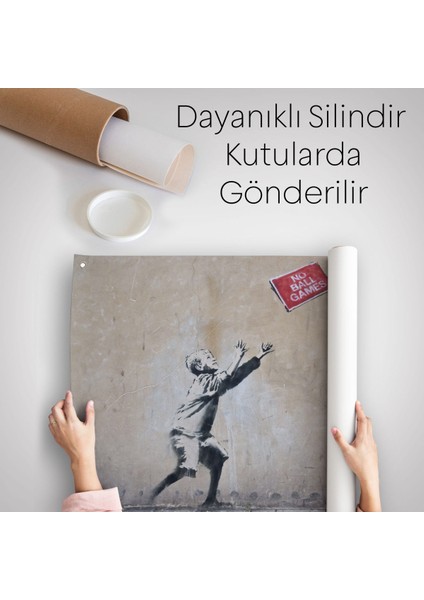 Banksy Stencil'İn Top Oyunları Yok Isimli Eseri Kanvas Duvar Örtüsü-Halısı-5006 indirimleri