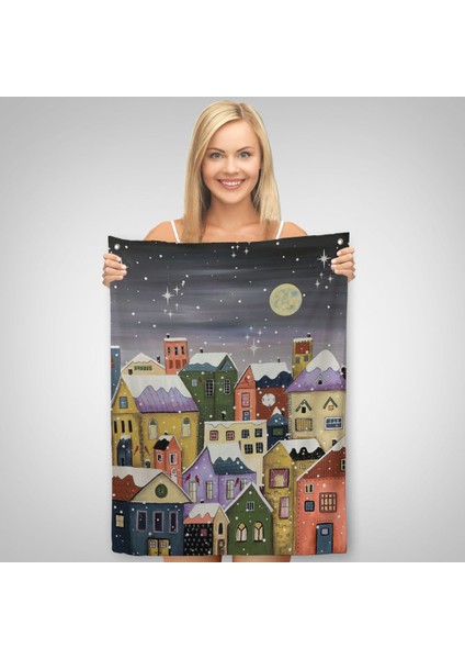 Londrada Kış Gecesi Dekoaratif Duvar Örtüsü - Halısı-6145 fiyatları