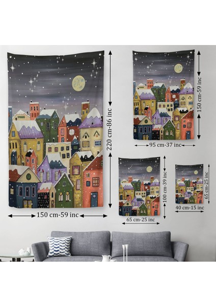 Londrada Kış Gecesi Dekoaratif Duvar Örtüsü - Halısı-6145 modelleri